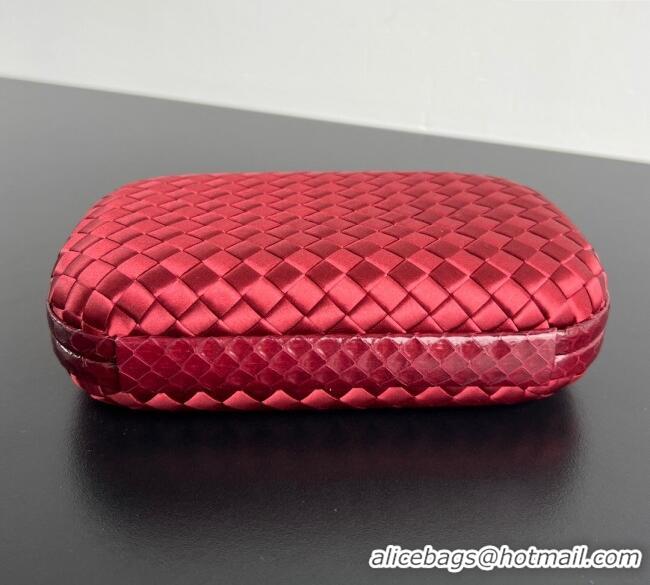 Buy Classic Bottega Veneta Classic Knot Clutch in Intreccio Satin BV062501 Red 2025