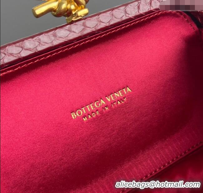 Buy Classic Bottega Veneta Classic Knot Clutch in Intreccio Satin BV062501 Red 2025