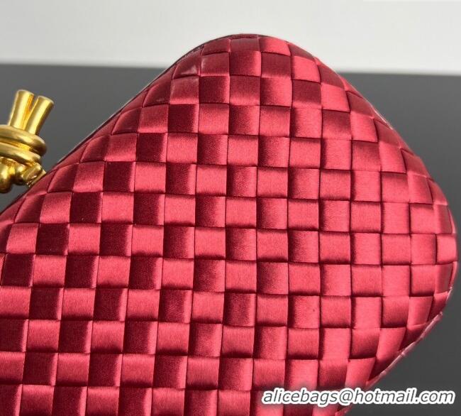 Buy Classic Bottega Veneta Classic Knot Clutch in Intreccio Satin BV062501 Red 2025