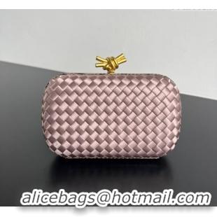 Spot Bulk Bottega Veneta Classic Knot Clutch in Intreccio Satin BV062501 Pink 2025