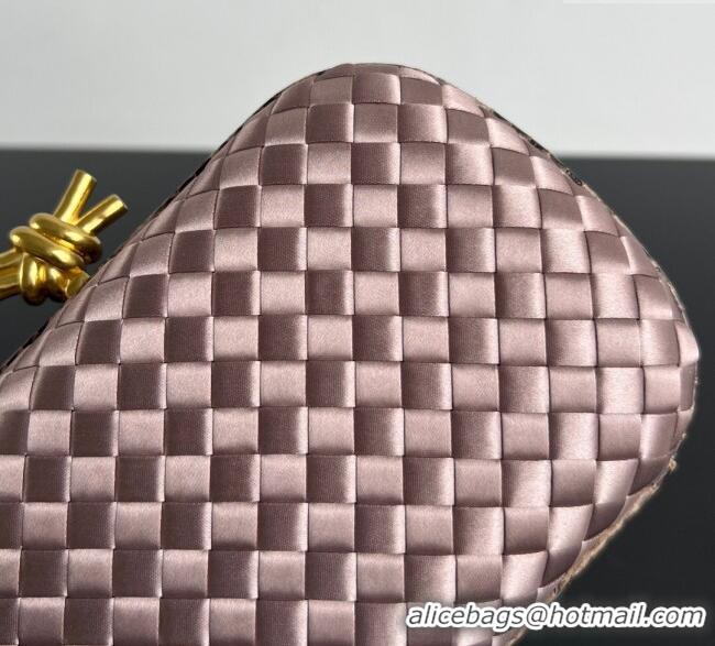 Spot Bulk Bottega Veneta Classic Knot Clutch in Intreccio Satin BV062501 Pink 2025