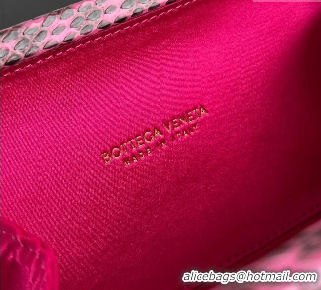 Original Cheap Bottega Veneta Classic Knot Clutch in Intreccio Satin BV062501 Dark Pink 2025