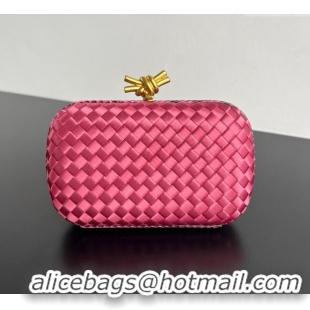 Good Taste Bottega Veneta Classic Knot Clutch in Intreccio Satin BV062501 Pink 2025