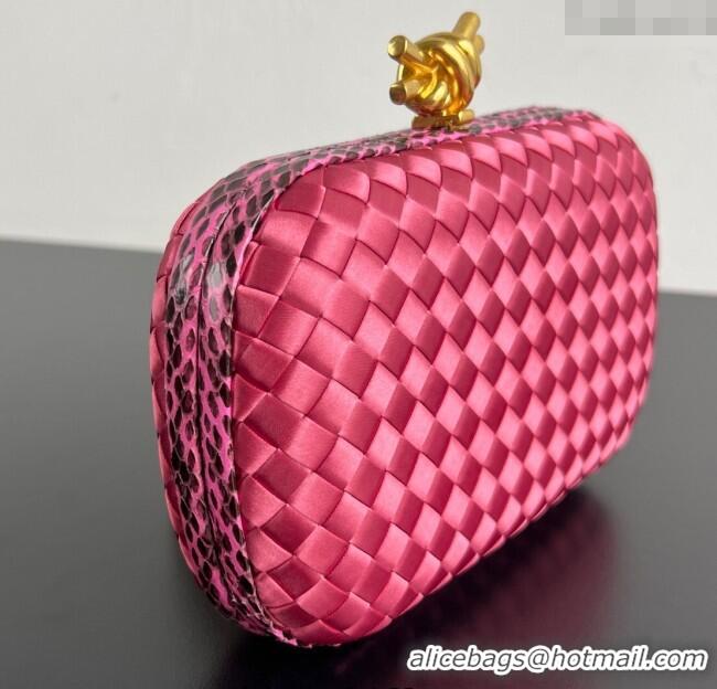 Good Taste Bottega Veneta Classic Knot Clutch in Intreccio Satin BV062501 Pink 2025