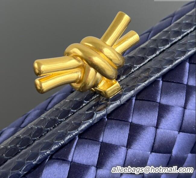 Well Crafted Bottega Veneta Classic Knot Clutch in Intreccio Satin BV062501 Purple 2025