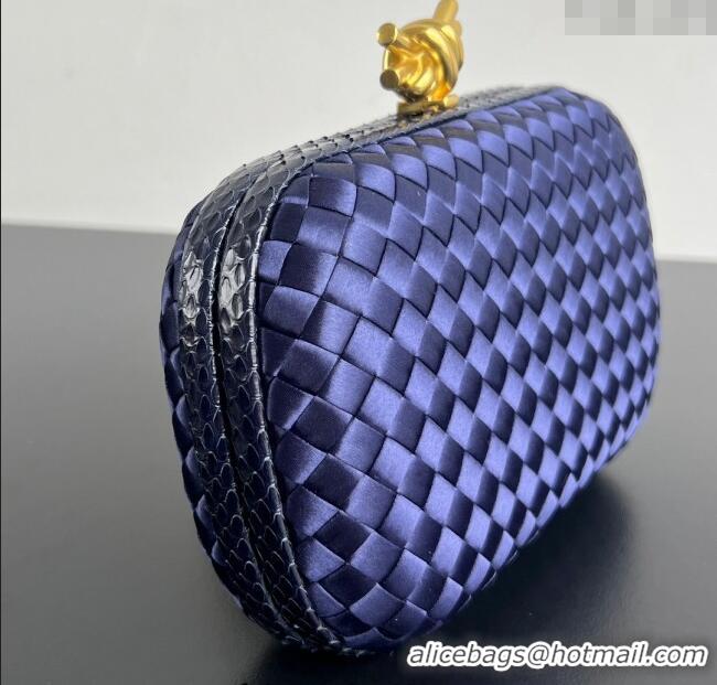 Well Crafted Bottega Veneta Classic Knot Clutch in Intreccio Satin BV062501 Purple 2025