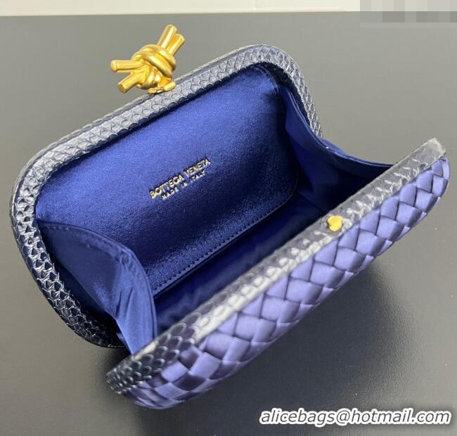 Well Crafted Bottega Veneta Classic Knot Clutch in Intreccio Satin BV062501 Purple 2025
