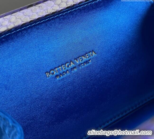 Good Taste Bottega Veneta Classic Knot Clutch in Intreccio Satin BV062501 Blue 2025