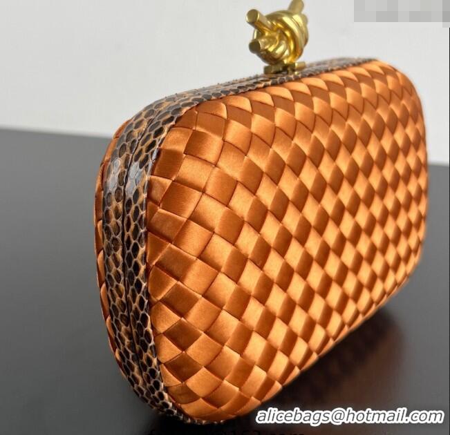 Grade Quality Bottega Veneta Classic Knot Clutch in Intreccio Satin BV062501 Yellow 2025