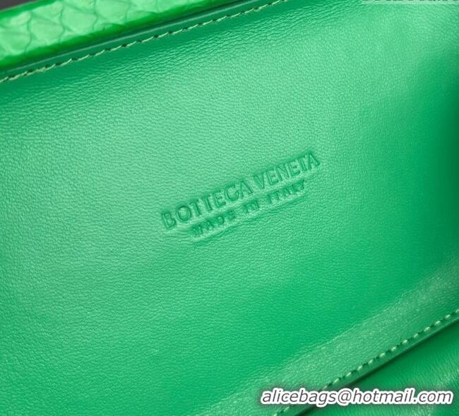 Market Sells Bottega Veneta Classic Knot Clutch in Intreccio Snakeskin Leather BV062501 Green 2025