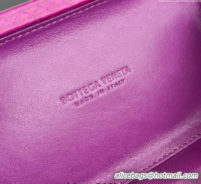 Buy Cheap Bottega Veneta Classic Knot Clutch in Intreccio Snakeskin Leather BV062501 Purple 2025