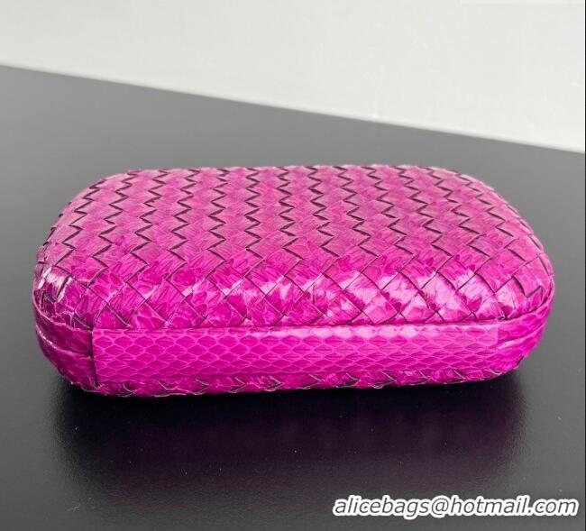 Buy Cheap Bottega Veneta Classic Knot Clutch in Intreccio Snakeskin Leather BV062501 Purple 2025