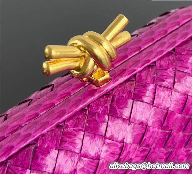 Buy Cheap Bottega Veneta Classic Knot Clutch in Intreccio Snakeskin Leather BV062501 Purple 2025