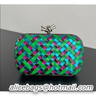 Bottega Veneta Classic Knot Clutch in Intreccio Snakeskin Leather BV062501 Multicolor 2025