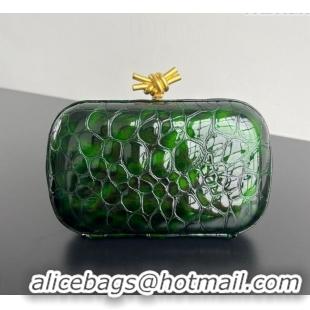 Best Quality Bottega Veneta Classic Knot Clutch in Crocodile Embossed Leather BV062501 Green 2025