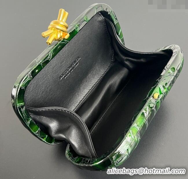 Best Quality Bottega Veneta Classic Knot Clutch in Crocodile Embossed Leather BV062501 Green 2025