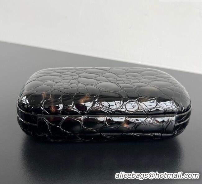Best Quality Bottega Veneta Classic Knot Clutch in Crocodile Embossed Leather BV062501 Brown 2025