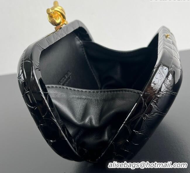 Best Quality Bottega Veneta Classic Knot Clutch in Crocodile Embossed Leather BV062501 Brown 2025
