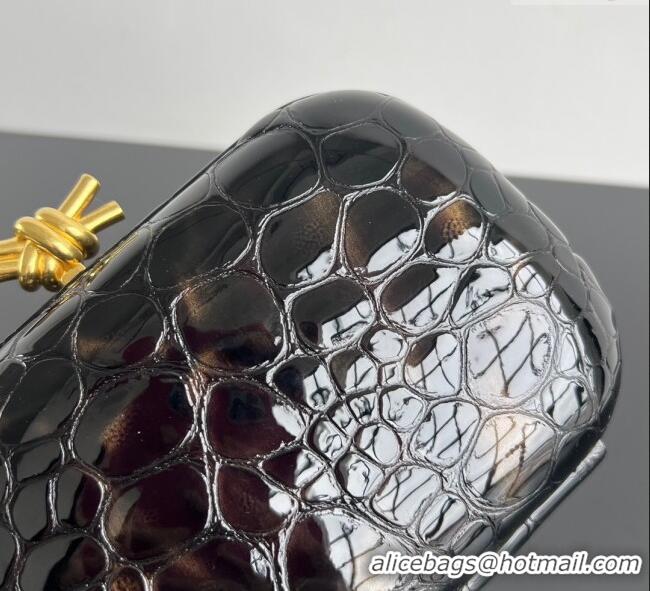 Best Quality Bottega Veneta Classic Knot Clutch in Crocodile Embossed Leather BV062501 Brown 2025