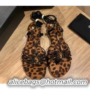 Grade Saint Laurent Babylone Sandals in Smooth Leather Eagle Brown 5052320