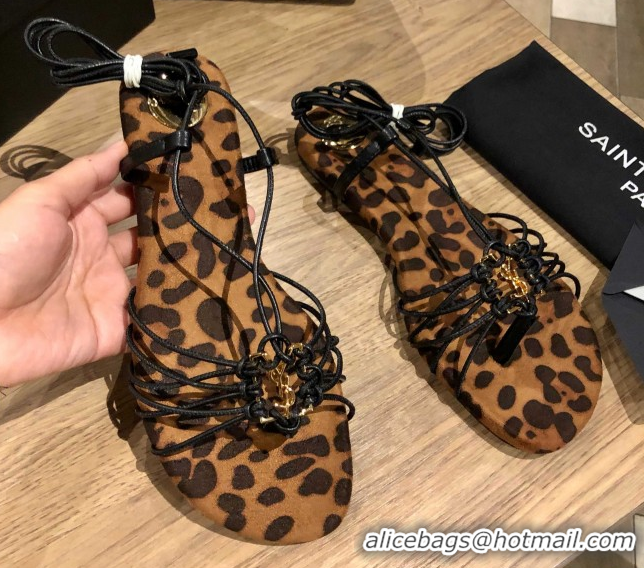 Grade Saint Laurent Babylone Sandals in Smooth Leather Eagle Brown 5052320