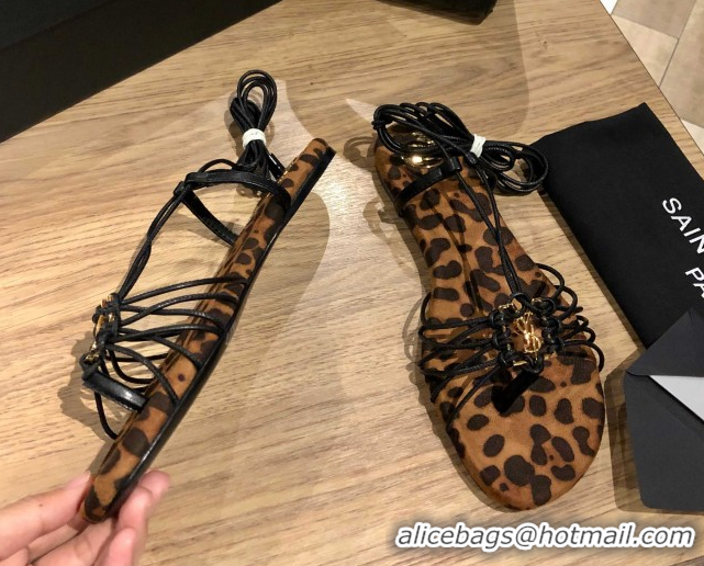 Grade Saint Laurent Babylone Sandals in Smooth Leather Eagle Brown 5052320