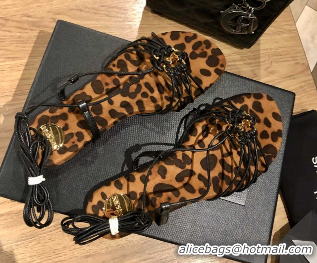 Grade Saint Laurent Babylone Sandals in Smooth Leather Eagle Brown 5052320