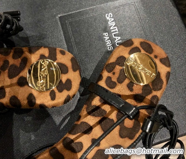 Grade Saint Laurent Babylone Sandals in Smooth Leather Eagle Brown 5052320