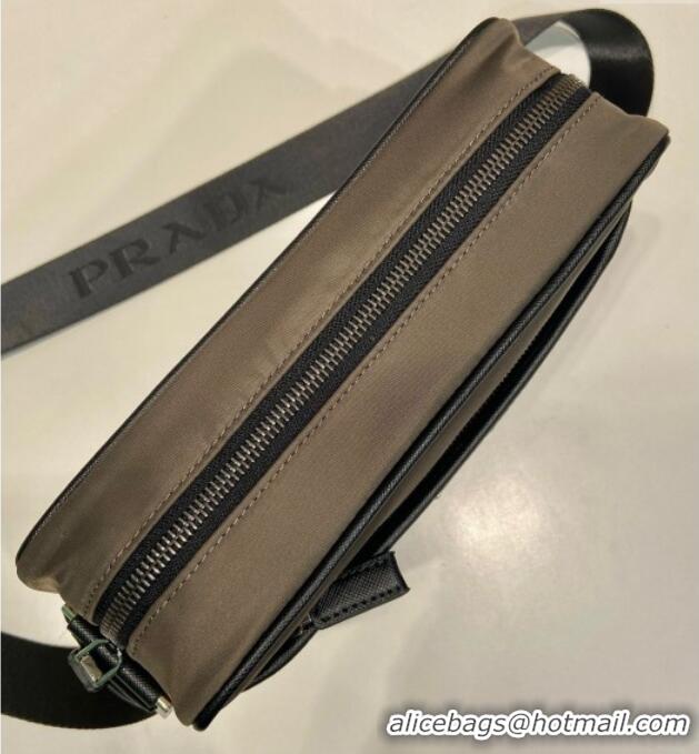 Pretty Style Prada Mens Re-Nylon and Saffiano shoulder bag 2VH048 Forest Green 2025