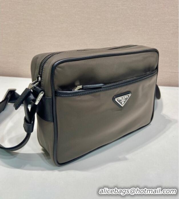 Pretty Style Prada Mens Re-Nylon and Saffiano shoulder bag 2VH048 Forest Green 2025