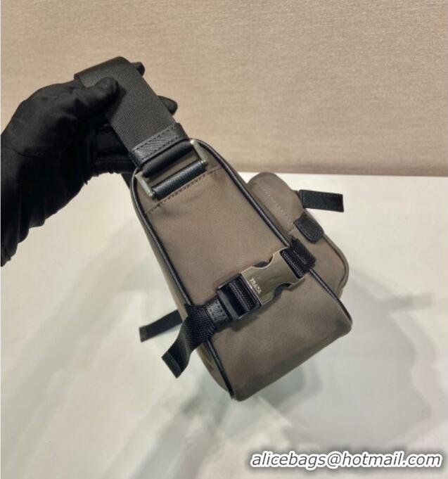 Inexpensive Prada Mens Medium Re-Nylon and Saffiano leather shoulder bag 2VH192 Forest Green 2025