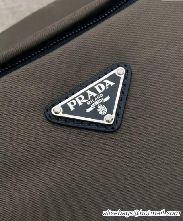 Inexpensive Prada Mens Medium Re-Nylon and Saffiano leather shoulder bag 2VH192 Forest Green 2025