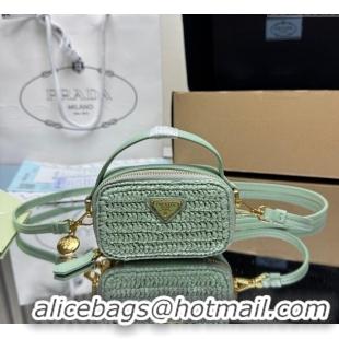Best Product Prada Crochet mini-pouch 1NR025 Green 2025