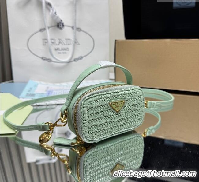 Best Product Prada Crochet mini-pouch 1NR025 Green 2025