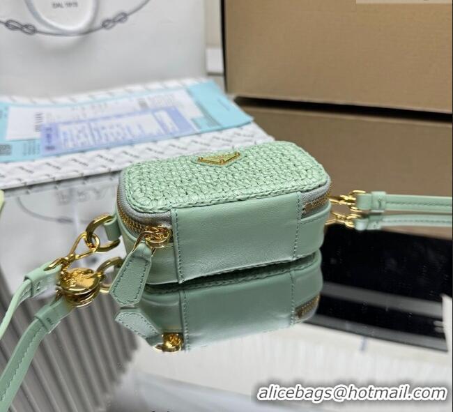 Best Product Prada Crochet mini-pouch 1NR025 Green 2025