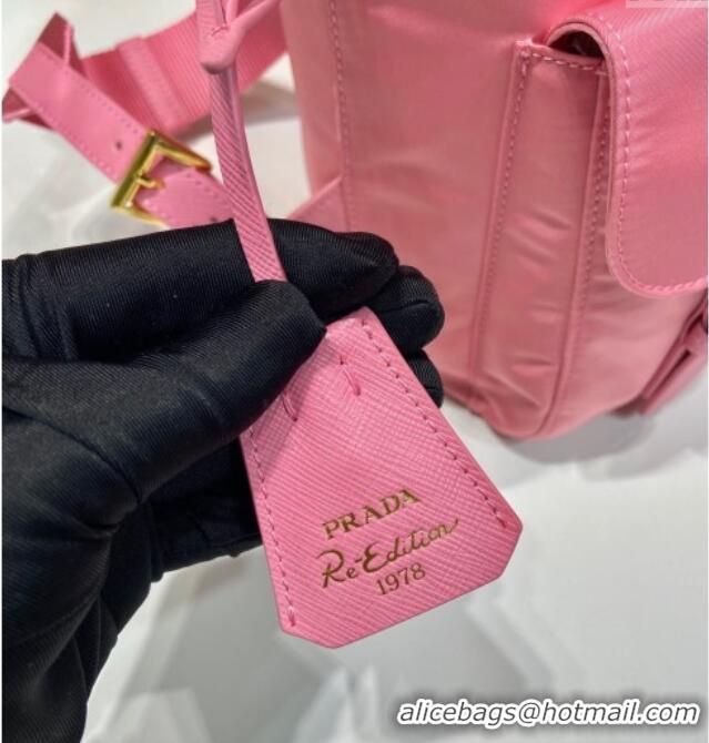 Top Design Prada Re-Edition 1978 small Re-Nylon backpack bag 1BZ677 Pink 2025