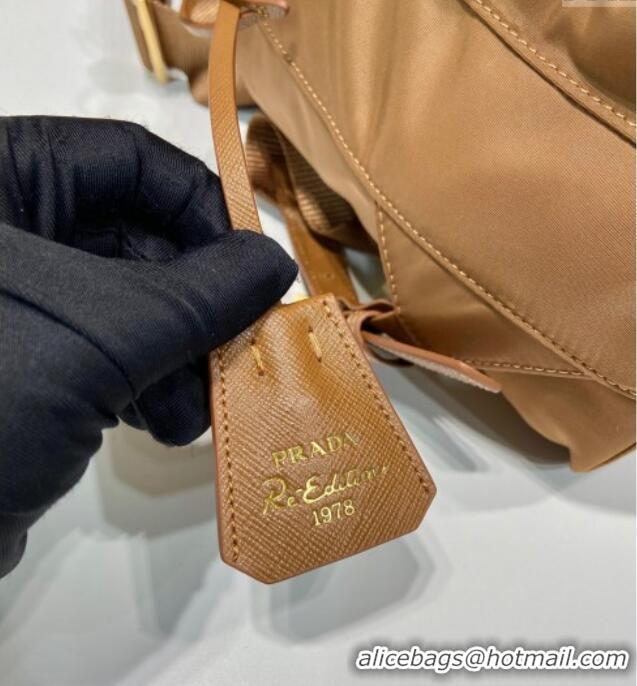 Top Quality Prada Re-Edition 1978 small Re-Nylon backpack bag 1BZ677 Brandy Brown 2025