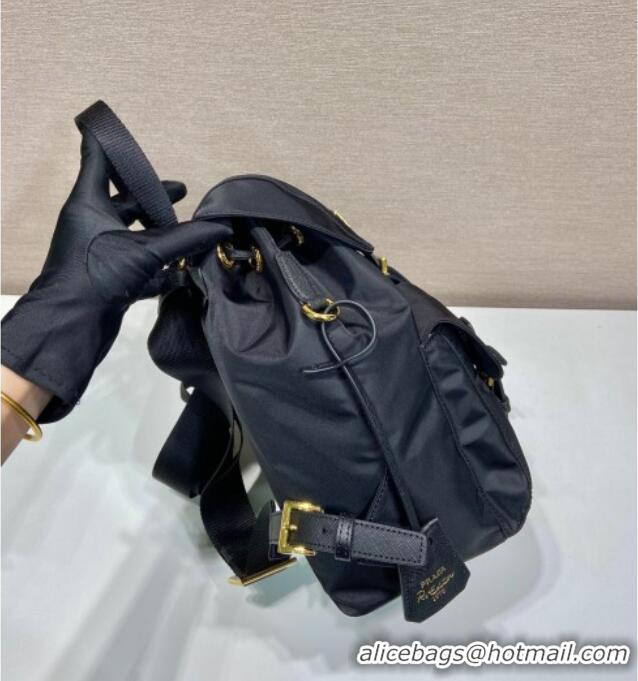 Luxury Cheap Prada Re-Edition 1978 small Re-Nylon backpack bag 1BZ677 Black/Gold 2025