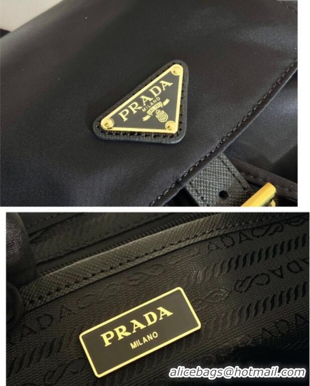 Luxury Cheap Prada Re-Edition 1978 small Re-Nylon backpack bag 1BZ677 Black/Gold 2025