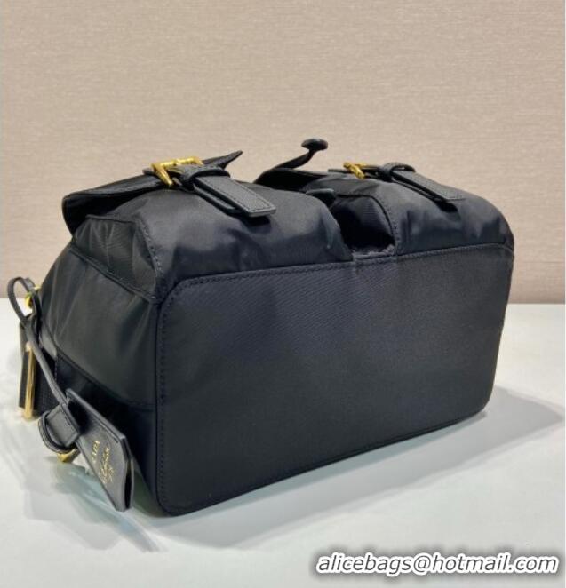 Luxury Cheap Prada Re-Edition 1978 small Re-Nylon backpack bag 1BZ677 Black/Gold 2025