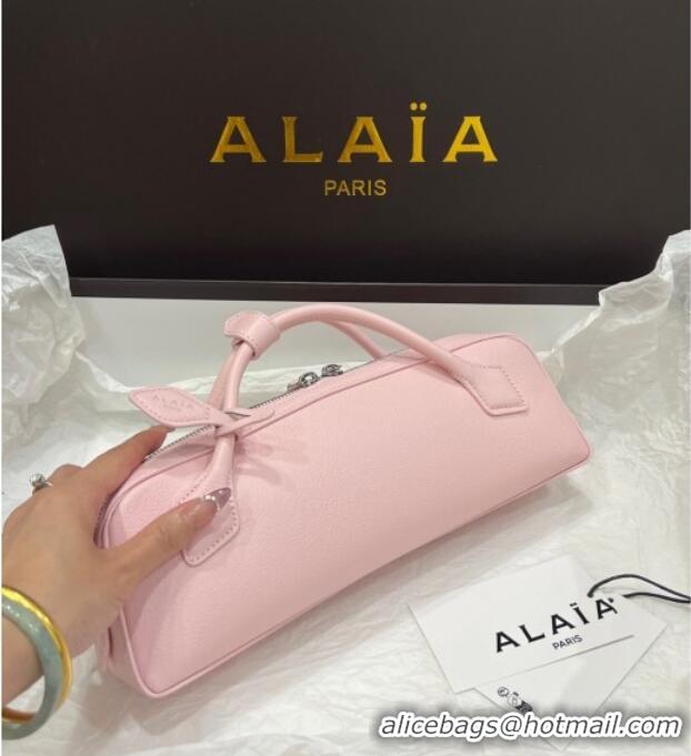 Original Cheap Alaia Le Tecket Long Clutch bag in Grained Leather A5029 Light Pink 2025