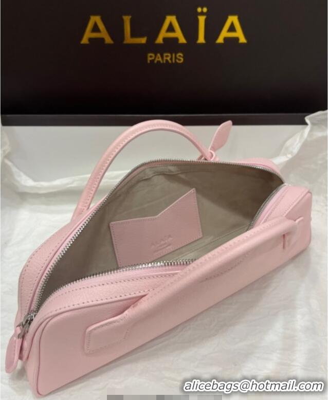 Original Cheap Alaia Le Tecket Long Clutch bag in Grained Leather A5029 Light Pink 2025