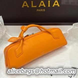 Best Product Alaia Le Tecket Long Clutch bag in Grained Leather A5029 Orange 2025