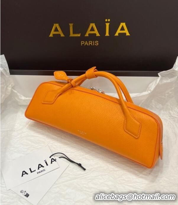 Best Product Alaia Le Tecket Long Clutch bag in Grained Leather A5029 Orange 2025
