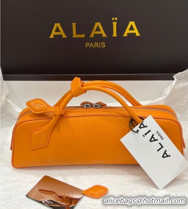Best Product Alaia Le Tecket Long Clutch bag in Grained Leather A5029 Orange 2025