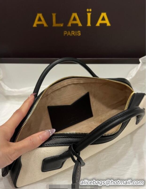 Luxury Discount Alaia Le Tecket Long Clutch bag in Canvas and Leather A5030 Black 2025