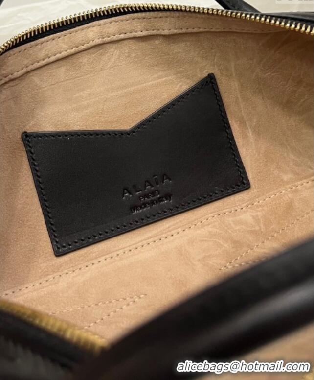 Luxury Discount Alaia Le Tecket Long Clutch bag in Canvas and Leather A5030 Black 2025