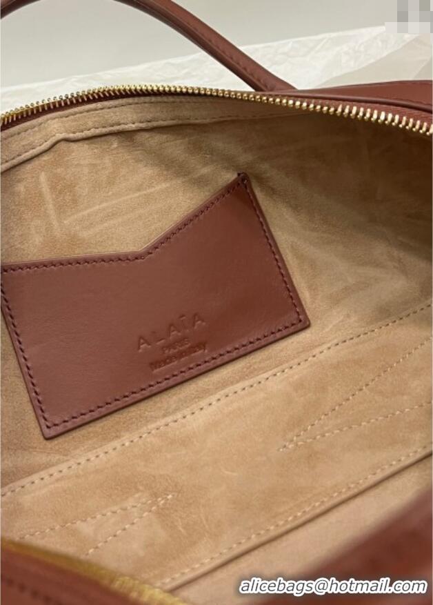 Grade Quality Alaia Le Tecket Long Clutch bag in Canvas and Leather A5030 Brown 2025