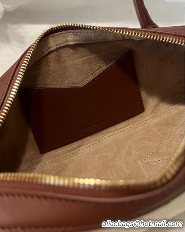 Luxury Cheap Alaia Le Tecket Small Long Shoulder bag in Canvas and Leather A5031 Brown 2025