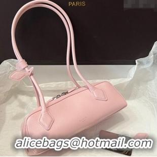 Famous Brand Alaia Le Tecket Small Long Shoulder bag in Grained Leather A5031 Light Pink 2025